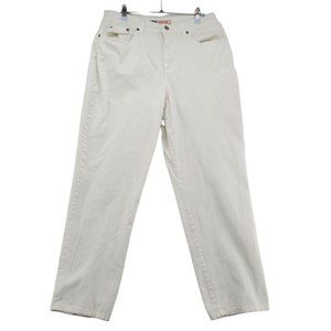 FADED GLORY Jeans Women's 5-Pocket Straight Leg Relaxed Fit White Size 10 Petite